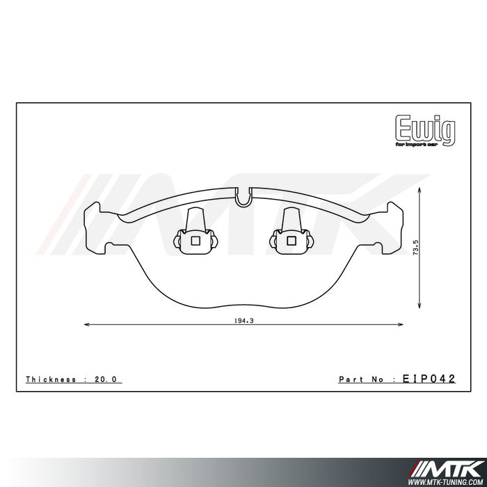 Plaquettes Endless N39S EIP042 pour Audi TT